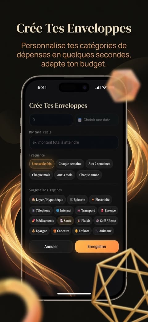 Vue détaillée pour créer des enveloppes personnalisées